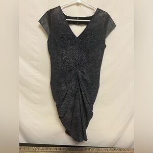 Guess Ruched Mini Dress with Faux Leather Accents Size 6‎